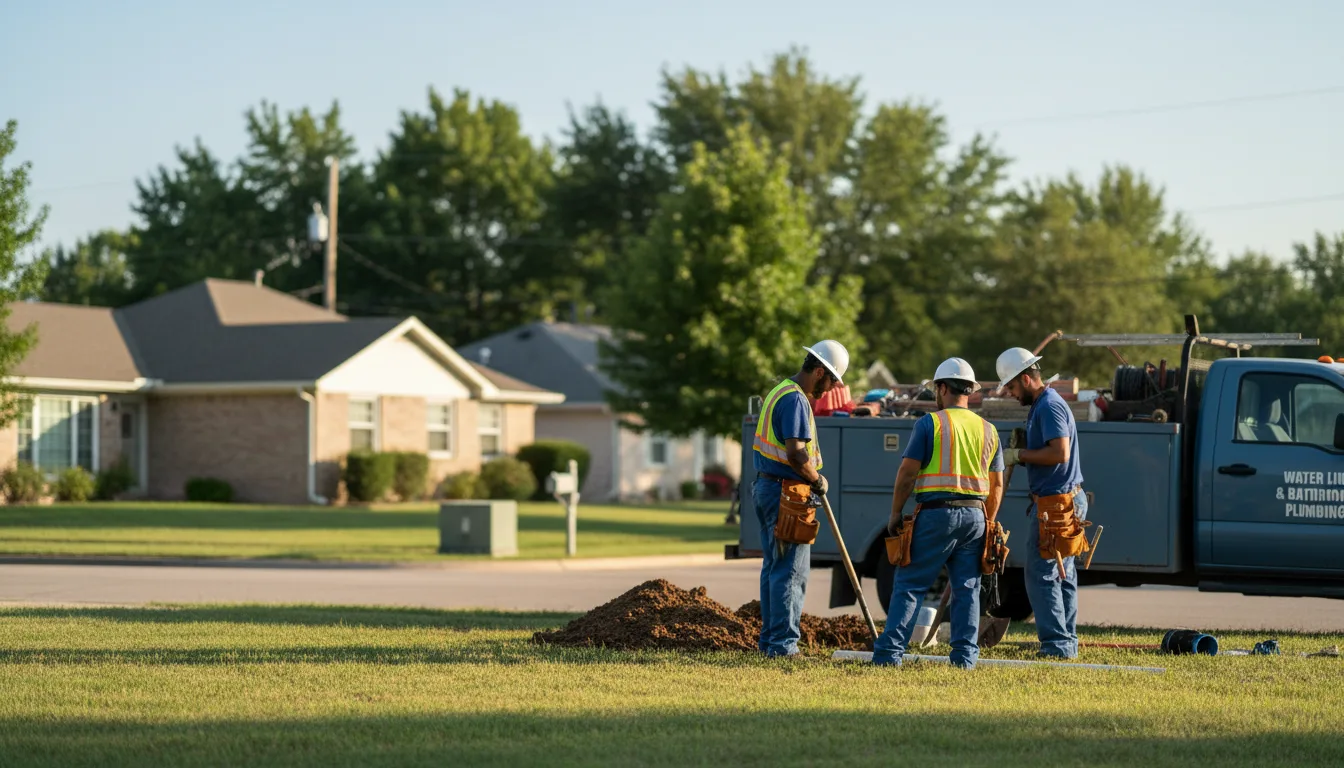 Residential water line and bathroom plumbing service in Gilmer, TX